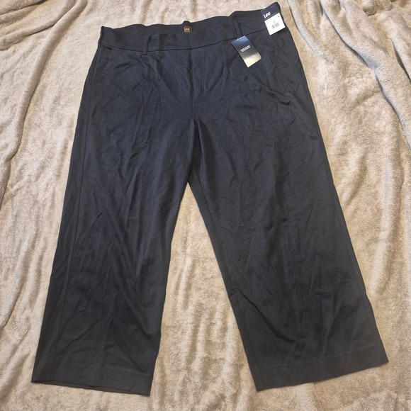 Lee Pants - Lee Womens 3X High Rise Wide Leg Comfort Waistband Pants Black 112381209